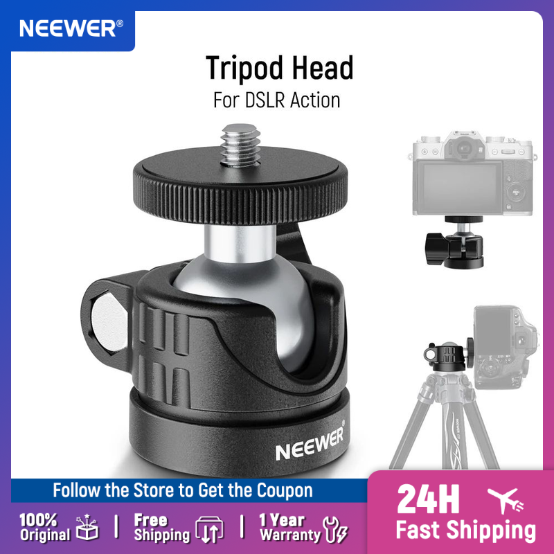 Photography Video Lighting Kit With Adjustable Tripod Stand - Мини-шаровая головка NEEWER, портативный адаптер для