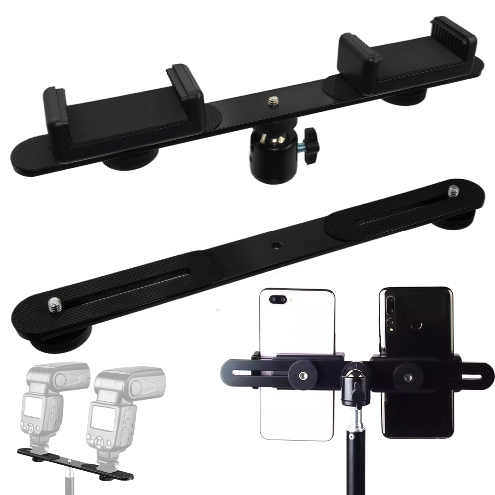 Photography Video Lighting Kit With Adjustable Tripod Stand - Кронштейн-держатель для двух вспышек 1/4 дюйма,