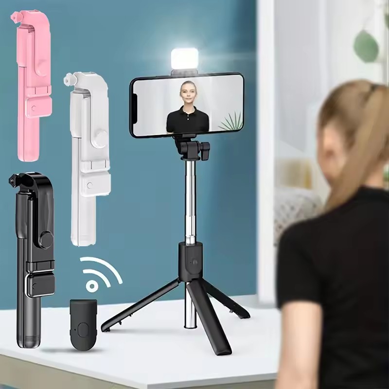 Photography Video Lighting Kit With Adjustable Tripod Stand - Беспроводной Bluetooth-штатив-монопод для селфи с пультом