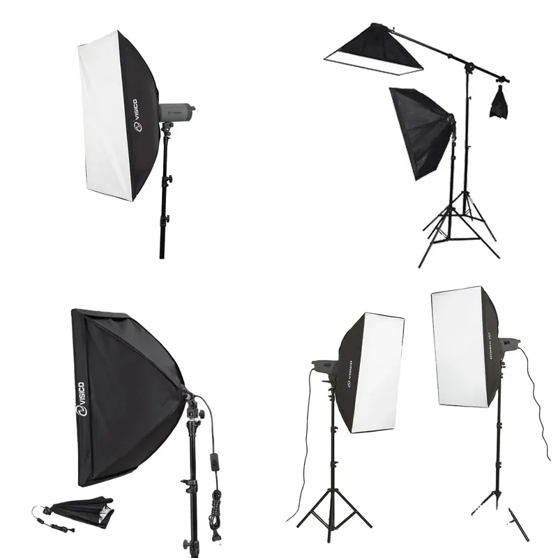 Lighting In Photography Studio - Высококачественная портативная фотостудия: студийный свет, черный