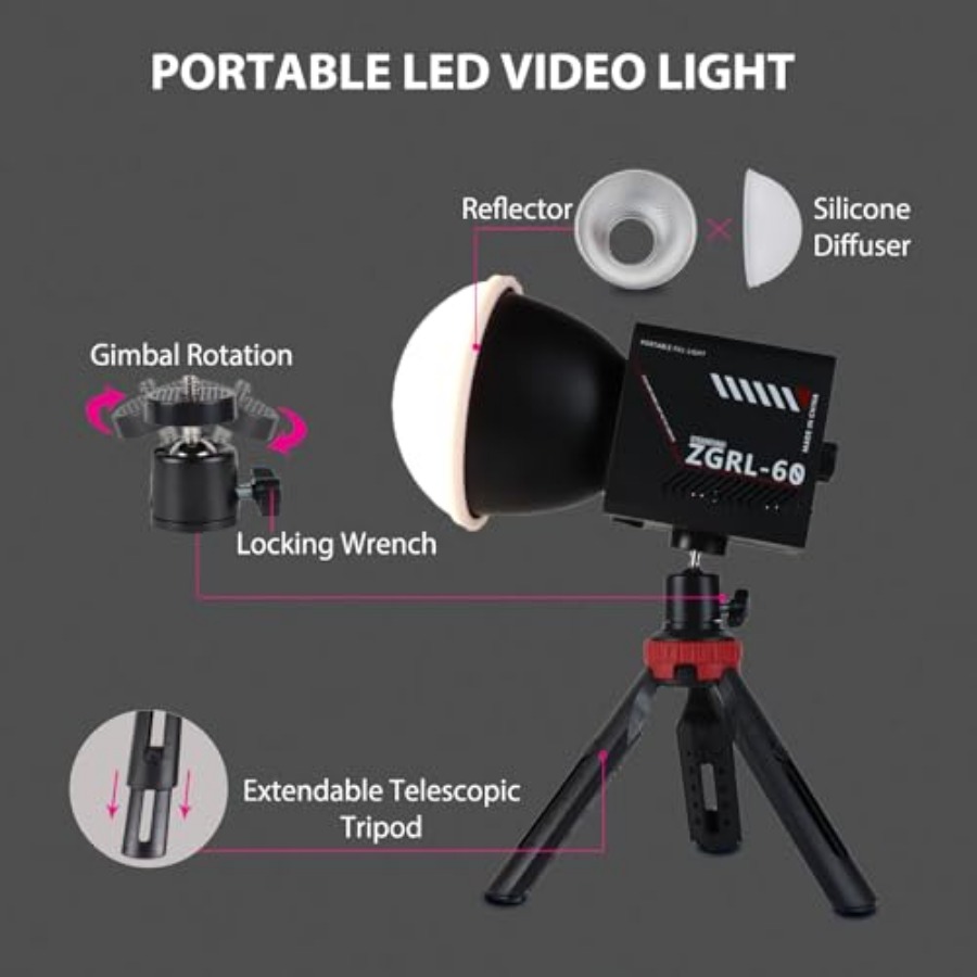60-ваттный COB LED видеосветил – обзор и цена Photography Lighting Spotlight