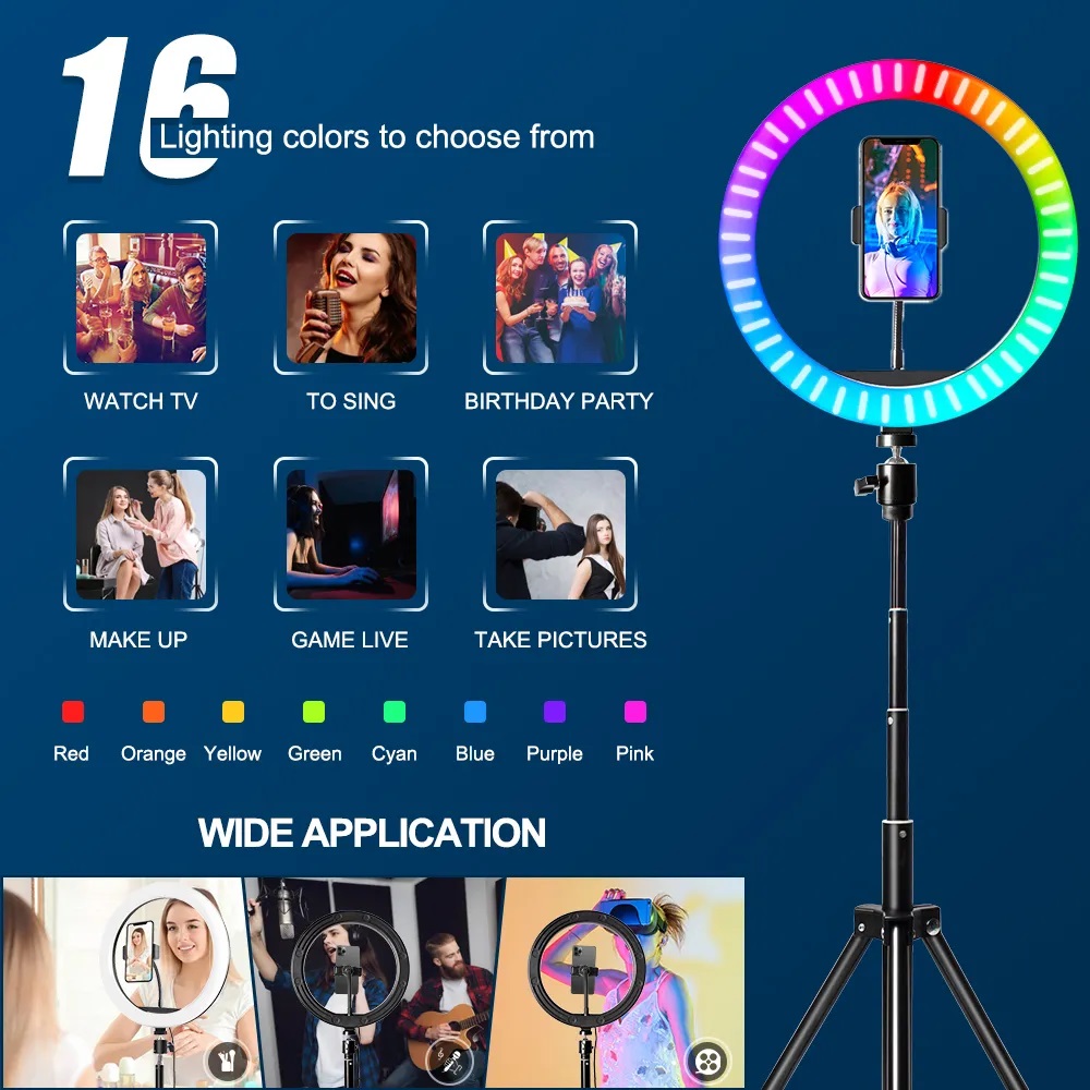 10-дюймовая RGB-кольцевая ламп – обзор и цена Photography Lighting Overhead